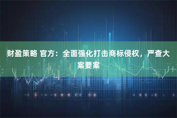财盈策略 官方：全面强化打击商标侵权，严查大案要案